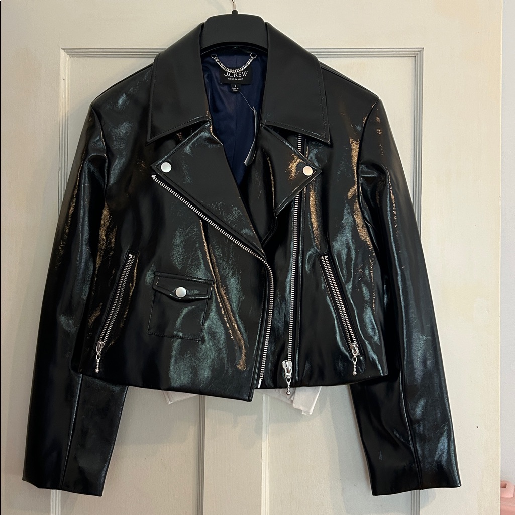 J.Crew Faux Leather Motorcycle Jacket Size Small Nwt